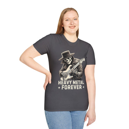 Skeleton Guitarist T-Shirt - Heavy Metal Forever
