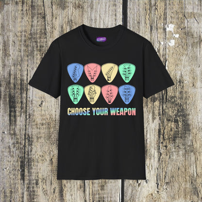 Guitar Plectrum T-Shirt - Choose Your Weapon