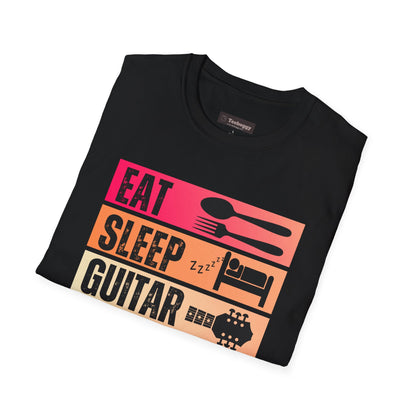 Eat Sleep Guitar Repeat, T-Shirt — Guitarist Day Planner Tee