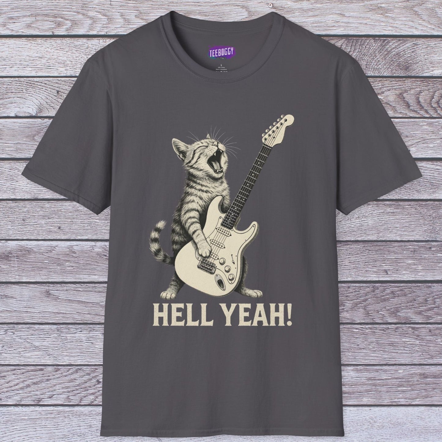 Cat Rock Unisex T-Shirt - Hell Yeah Guitarist Tee