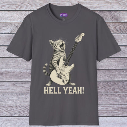Cat Rock Unisex T-Shirt - Hell Yeah Guitarist Tee