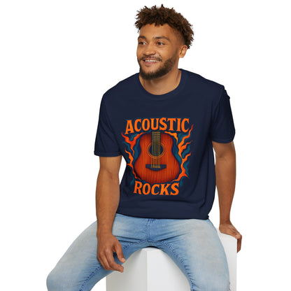 Acoustic Guitar T-Shirt — "Acoustic Rocks" Folk & Rock Tee
