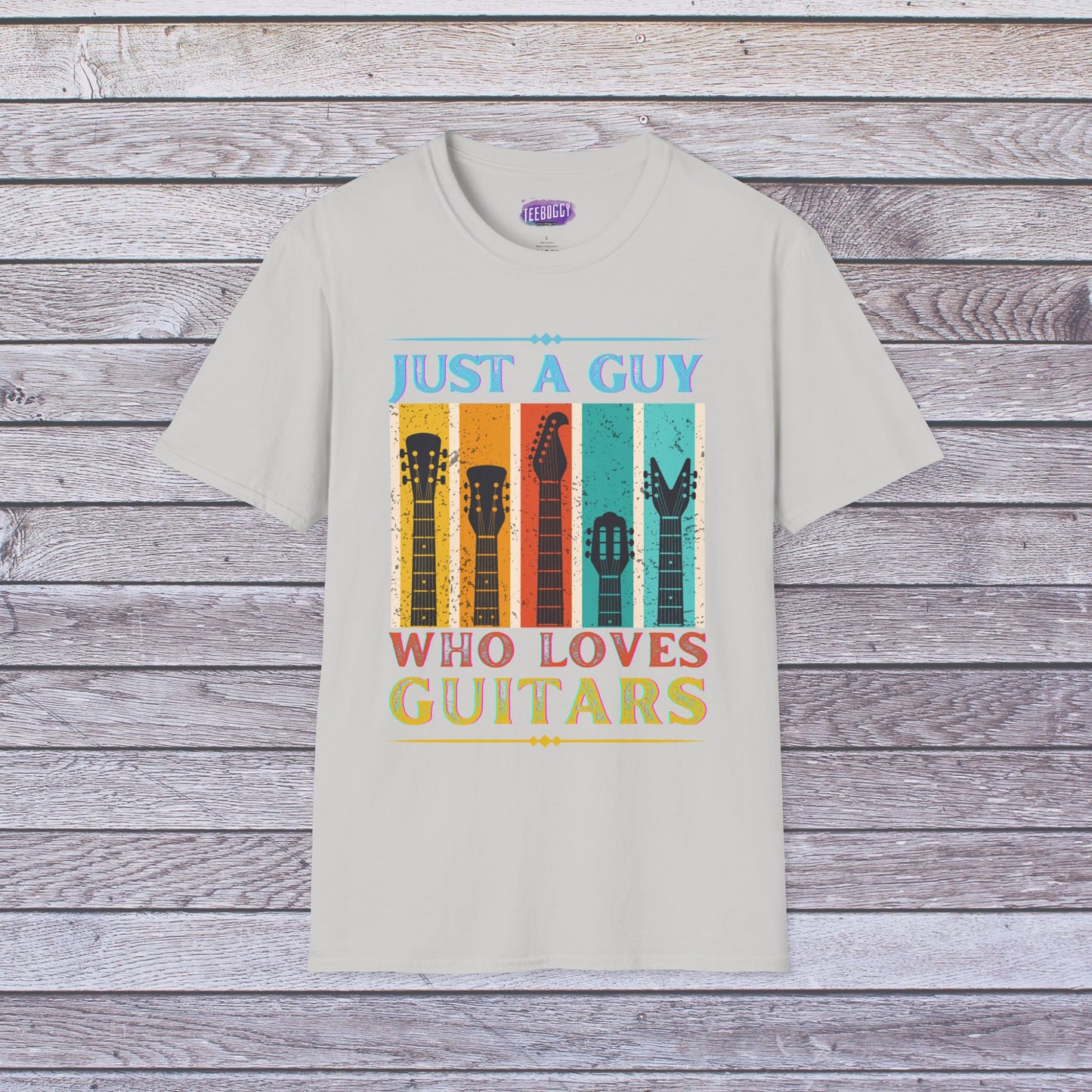 Guitar Headstocks Unisex T-Shirt - 'Just a Guy Who Loves Guitars'