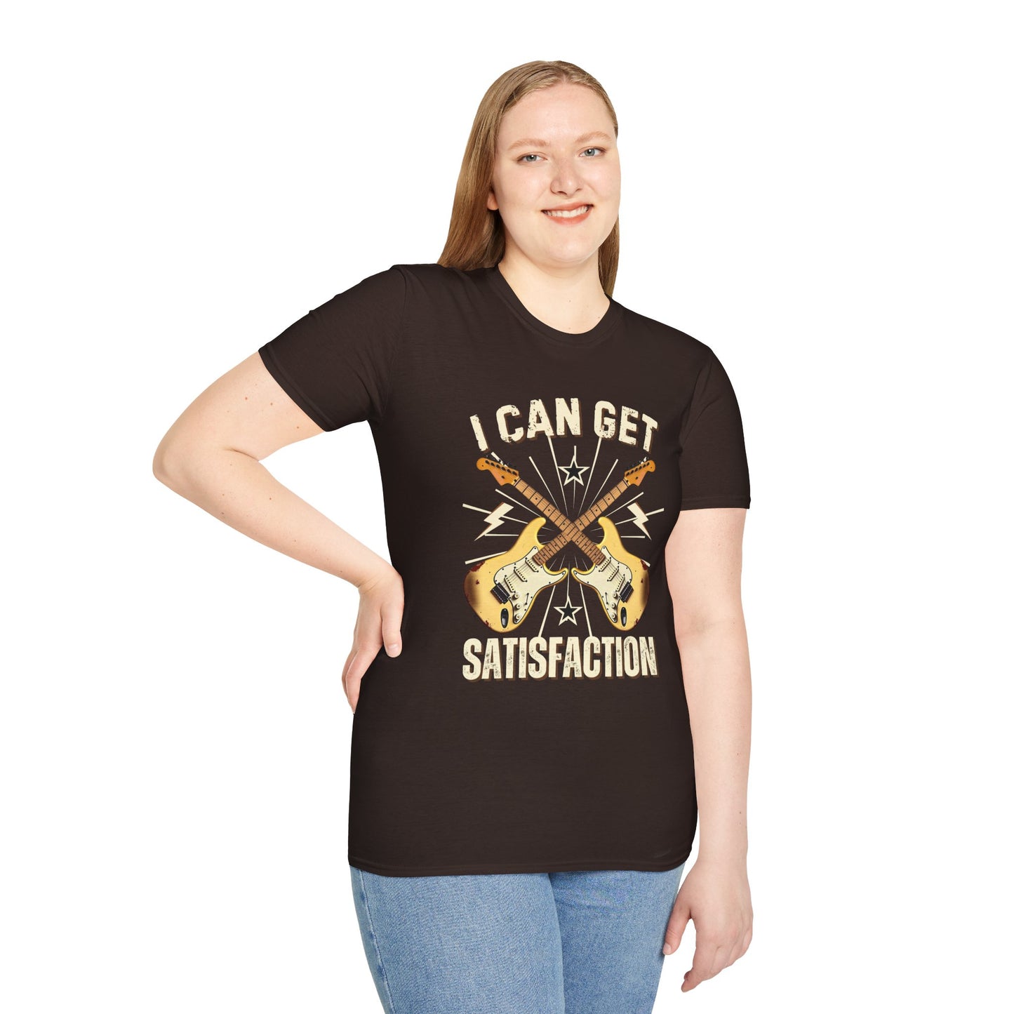 I Can Get Satisfaction T-Shirt — Stratocaster Guitar Rock Tee