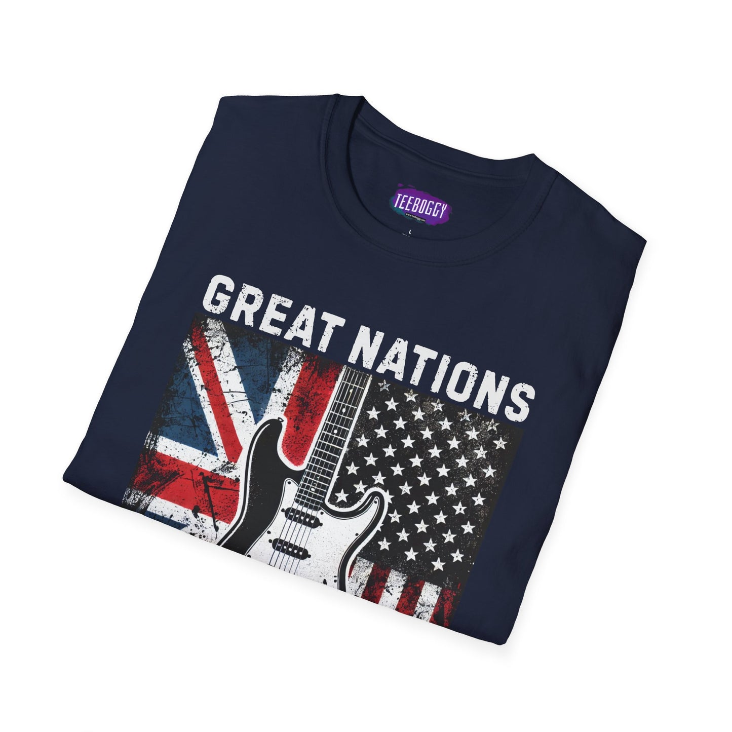 Graphic T-Shirt - UK & USA Flags - Great Nations Make Great Music