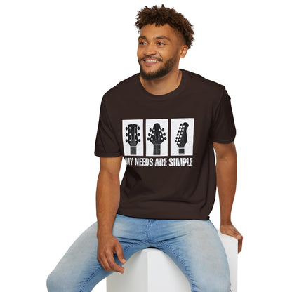 Guitar Headstocks Tee — "My Needs Are Simple!"