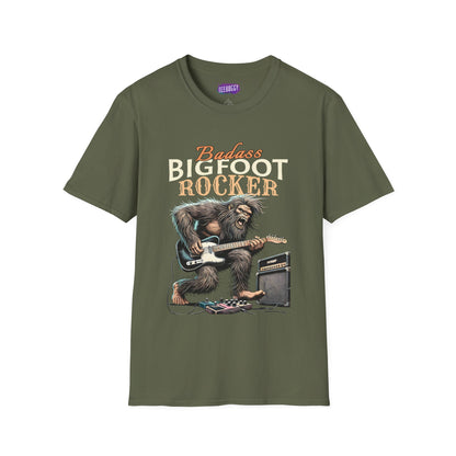 Sasquatch Rocker T-Shirt - Badass Bigfoot Guitar Tee