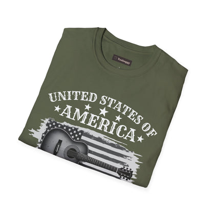 Graphic Tee USA Rock and Roll Acoustic Guitar T-Shirt