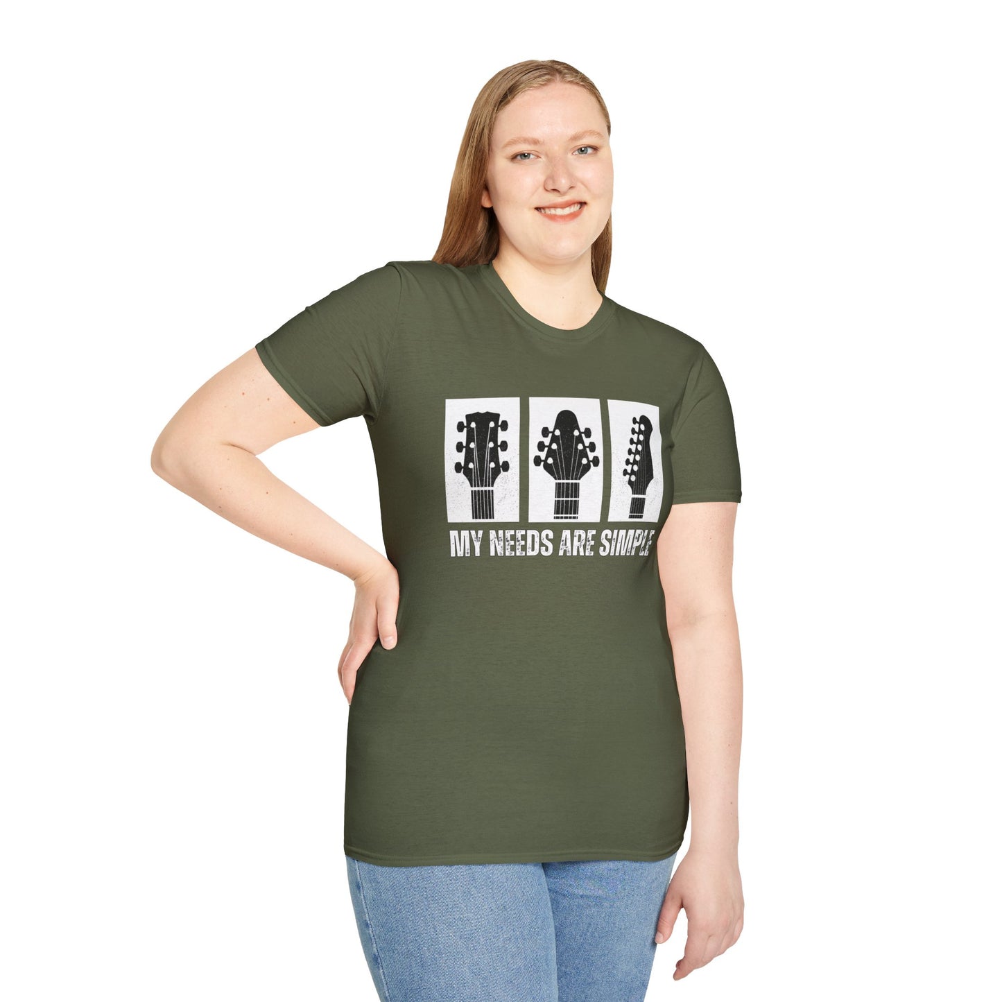 Guitar Headstocks Tee — "My Needs Are Simple!"