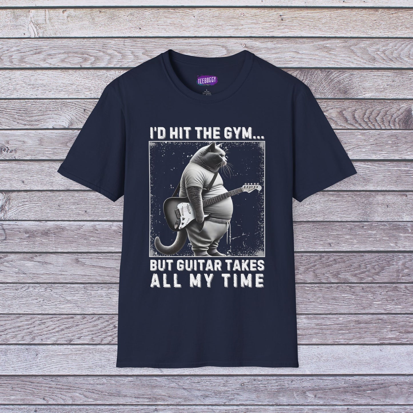 Funny Fat Cat Guitar Unisex T-Shirt