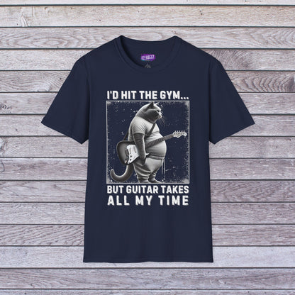 Funny Fat Cat Guitar Unisex T-Shirt