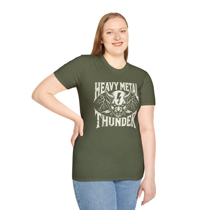 Heavy Metal T-Shirt with Devil's Horns & Thunder Bolt Design