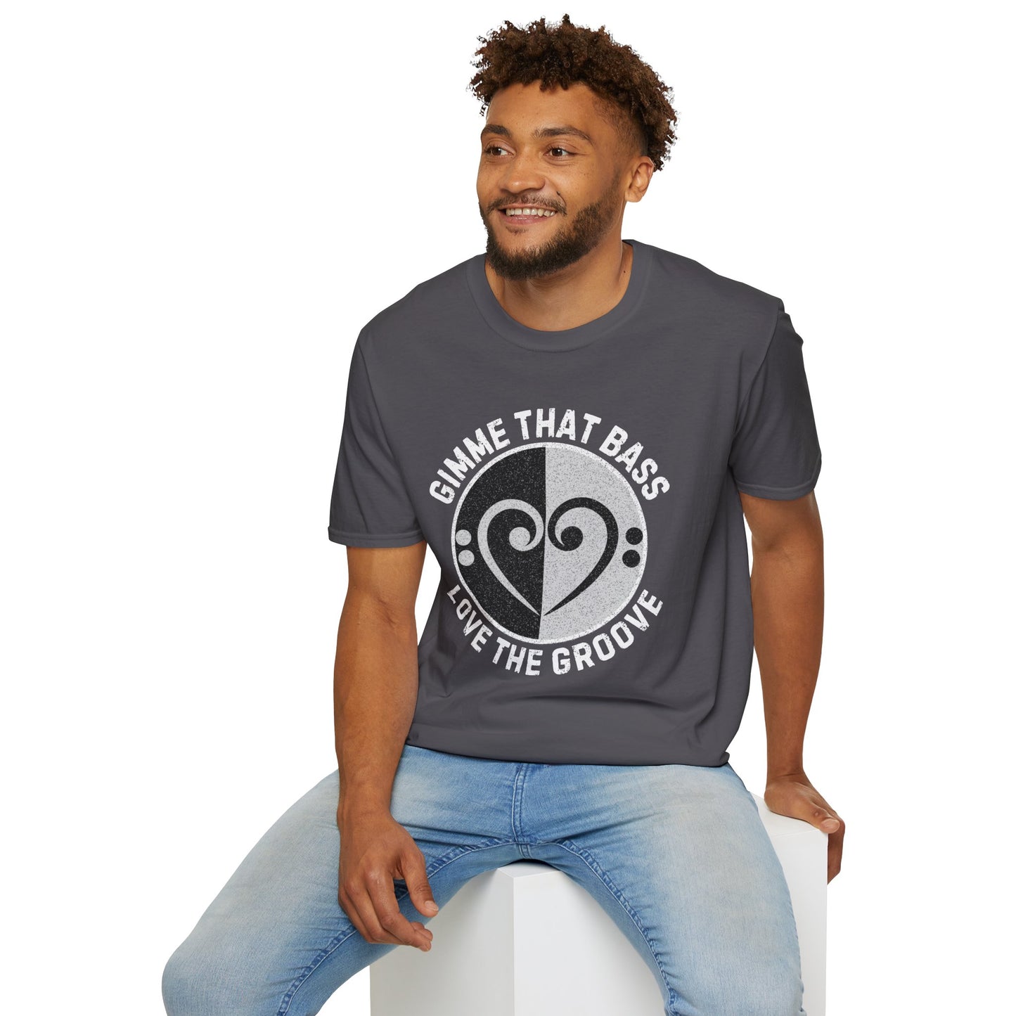 Bass Clef Heart Unisex T-Shirt - Feel the Bass, Love the Groove