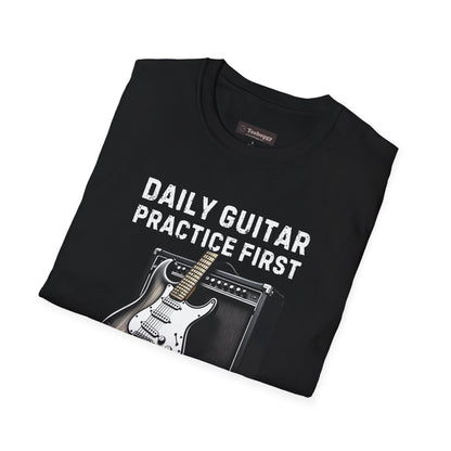Daily Guitar Practice First T-Shirt — Rock Guitar & Amp Design