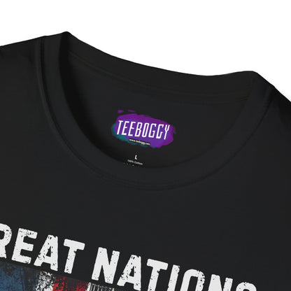 Graphic T-Shirt - UK & USA Flags - Great Nations Make Great Music