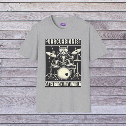 Cat Rocker T-Shirt - Purrcussionist