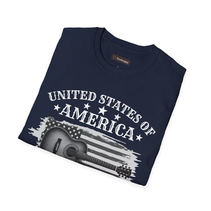 Graphic Tee USA Rock and Roll Acoustic Guitar T-Shirt