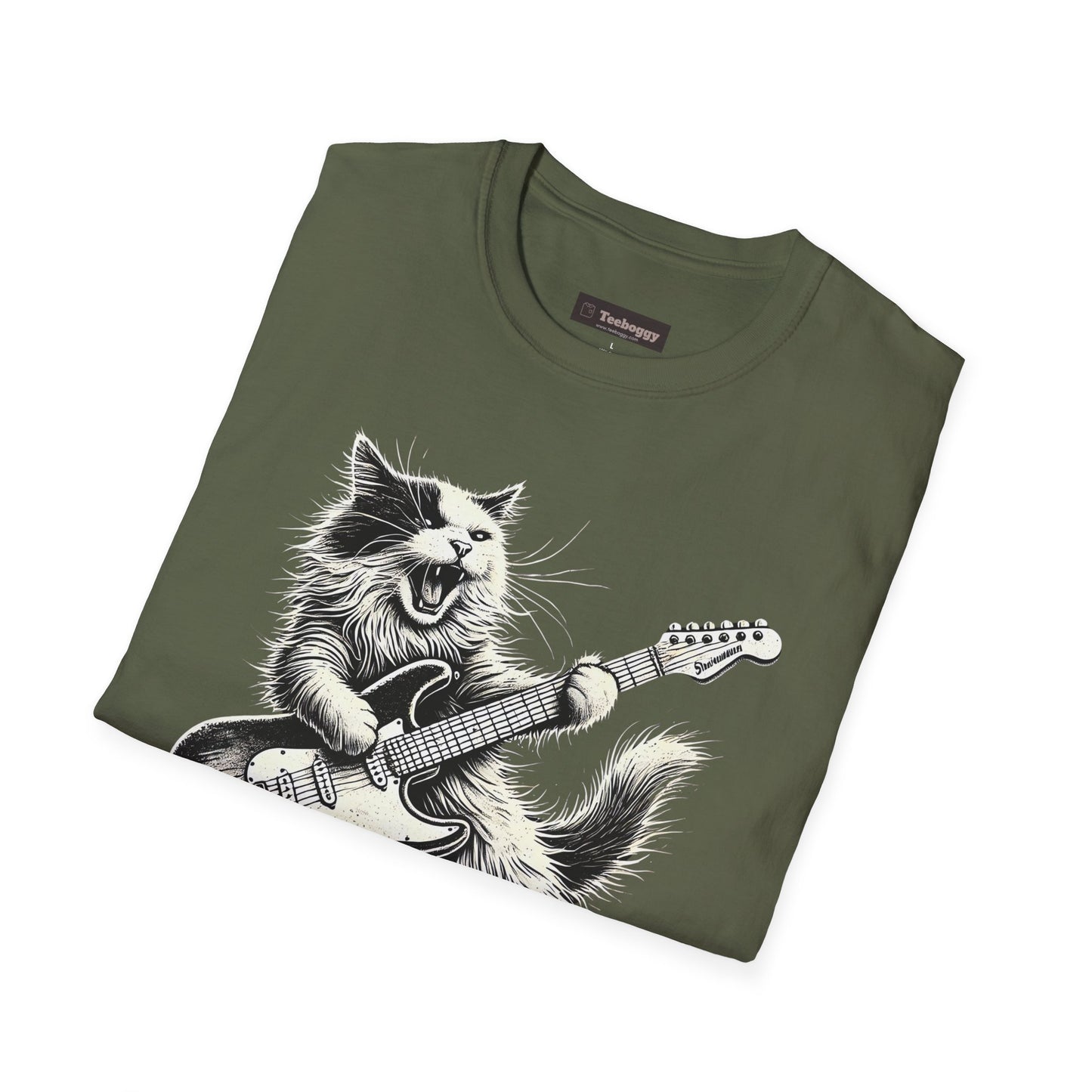 My Cat Rocks T-Shirt — Cat Playing Guitar Tee for Music Lovers