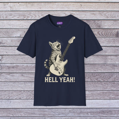 Cat Rock Unisex T-Shirt - Hell Yeah Guitarist Tee
