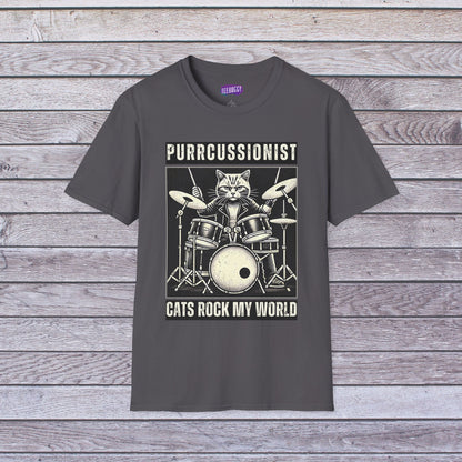 Cat Rocker T-Shirt - Purrcussionist