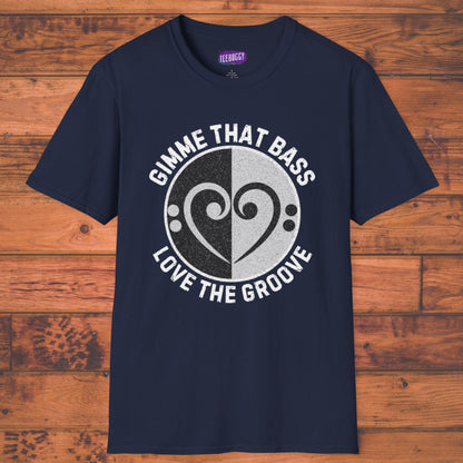 Bass Clef Heart Unisex T-Shirt - Feel the Bass, Love the Groove