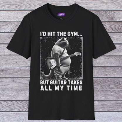 Funny Fat Cat Guitar Unisex T-Shirt