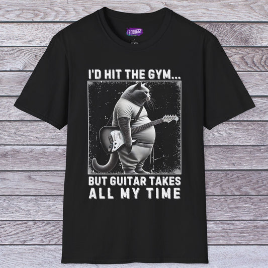 Funny Fat Cat Guitar Unisex T-Shirt