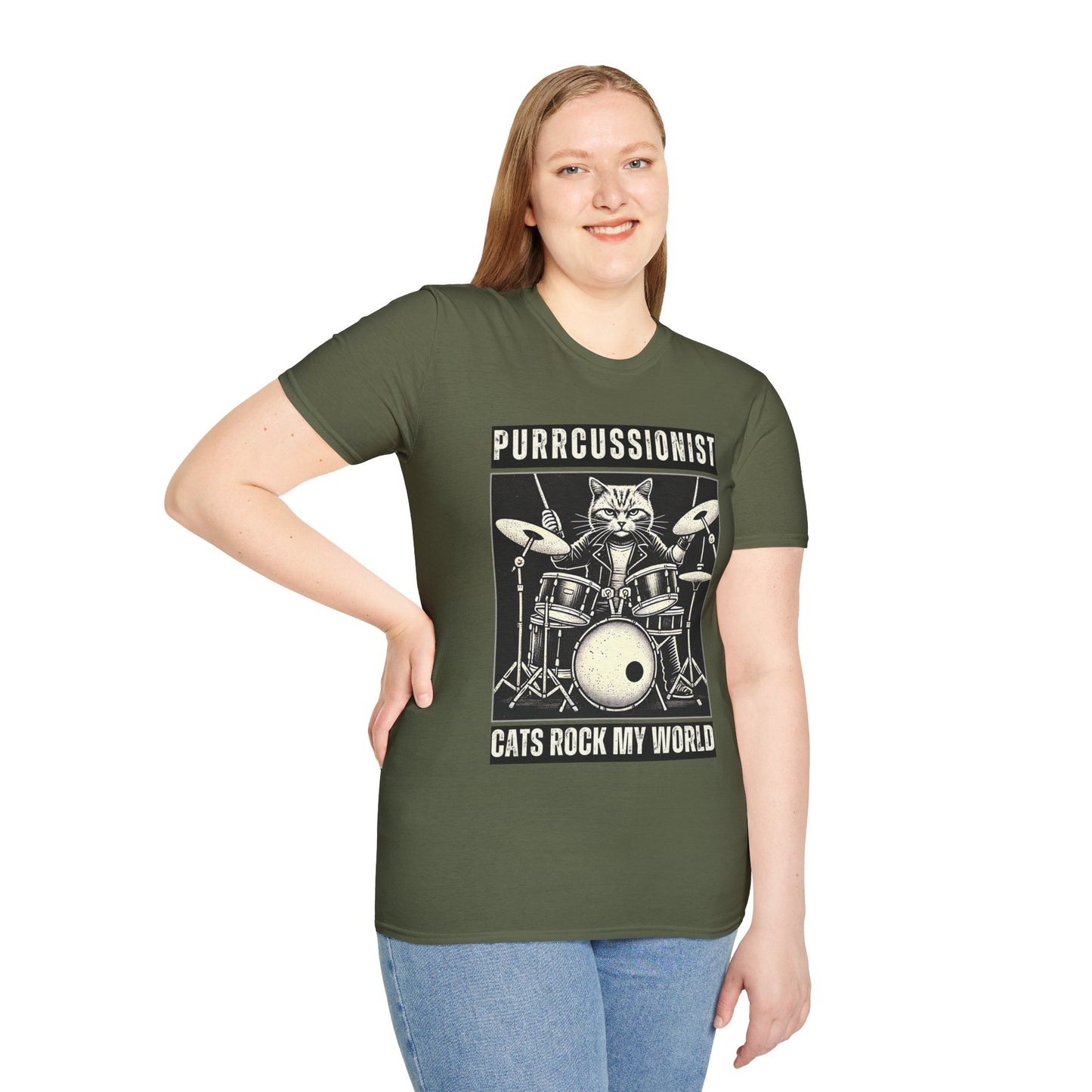 Cat Rocker T-Shirt - Purrcussionist