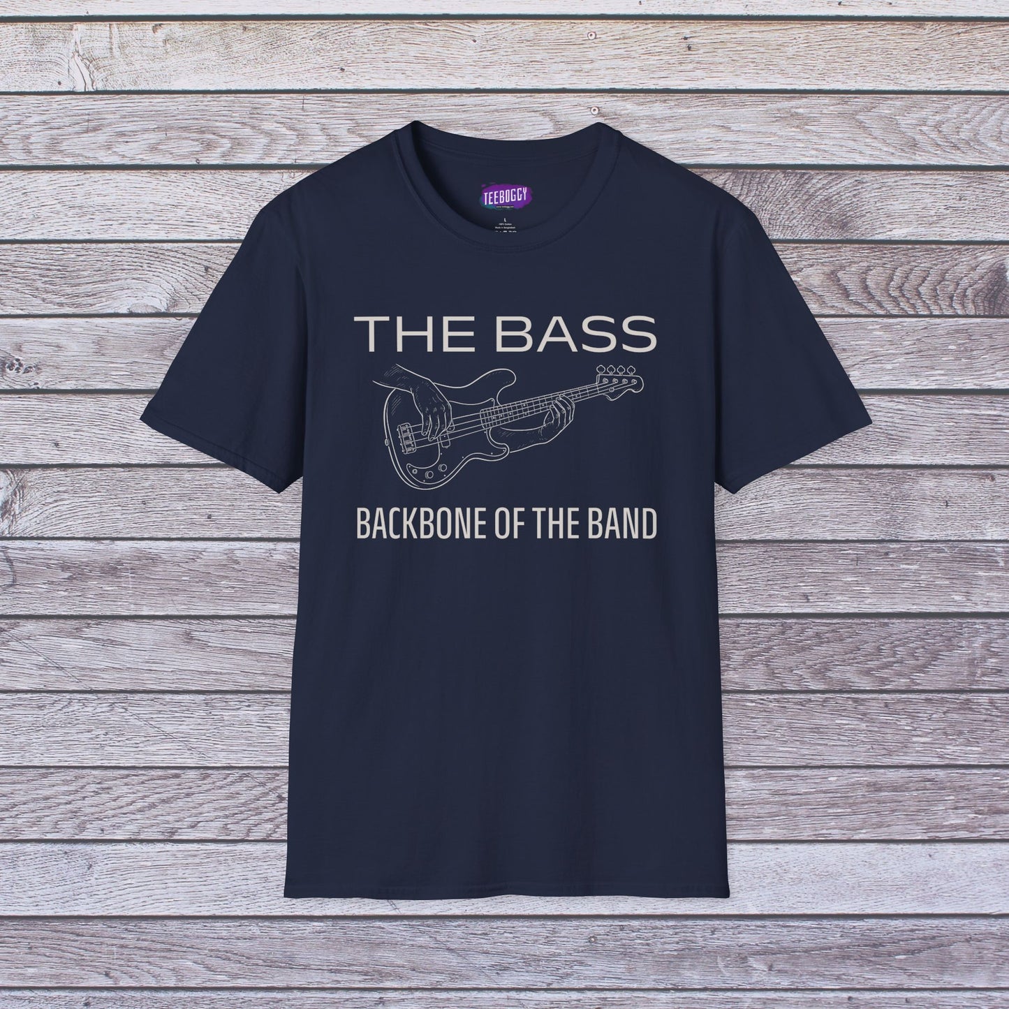 Bass Guitar T-Shirt - The Bass, Backbone of the Band Design