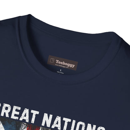 Great Nations Make Great Rock and Roll T-Shirt — USA & UK Flag Rock Tee