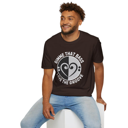 Bass Clef Heart Unisex T-Shirt - Feel the Bass, Love the Groove