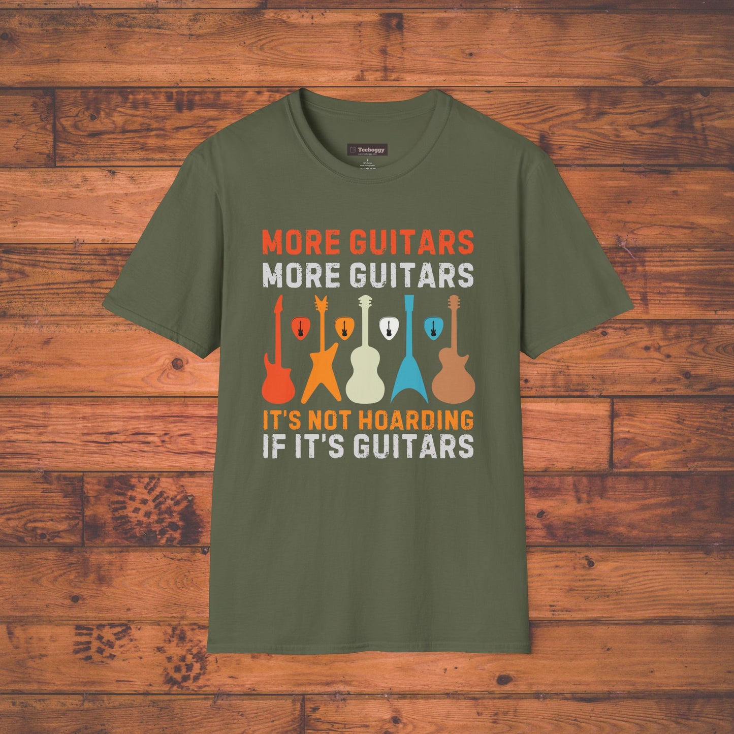 More Guitars, More Guitars T-Shirt — "It's Not Hoarding If It's Guitars" Guitar Shapes Tee