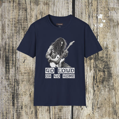 Rock Guitar T-Shirt — "Go Louid or Go Home" Graphic Tee