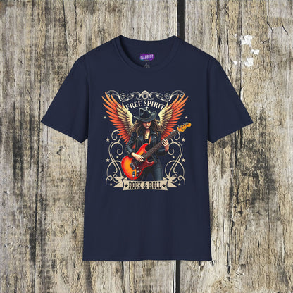 Rock & Roll Winged Guitar Girl T-Shirt