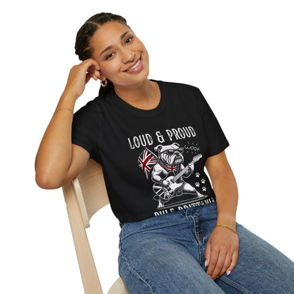 British Bulldog Rock T-Shirt — "Loud & Proud, Rule Brittania"