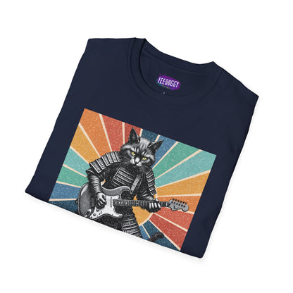 Samurai Cat Guitar Katana T-Shirt