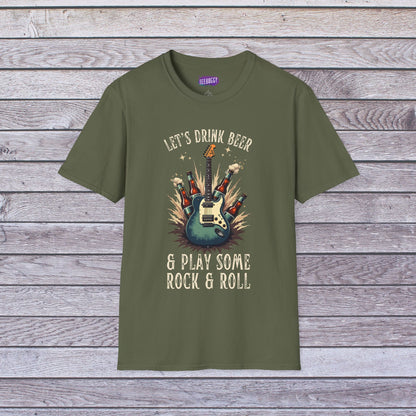 Graphic T-Shirt Let's Drink Some Beer and Play Some Rock & Roll