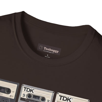 Cassette Tape Nostalgia T-Shirt — Vintage Audio Mix Design
