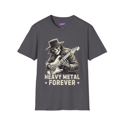 Skeleton Guitarist T-Shirt - Heavy Metal Forever