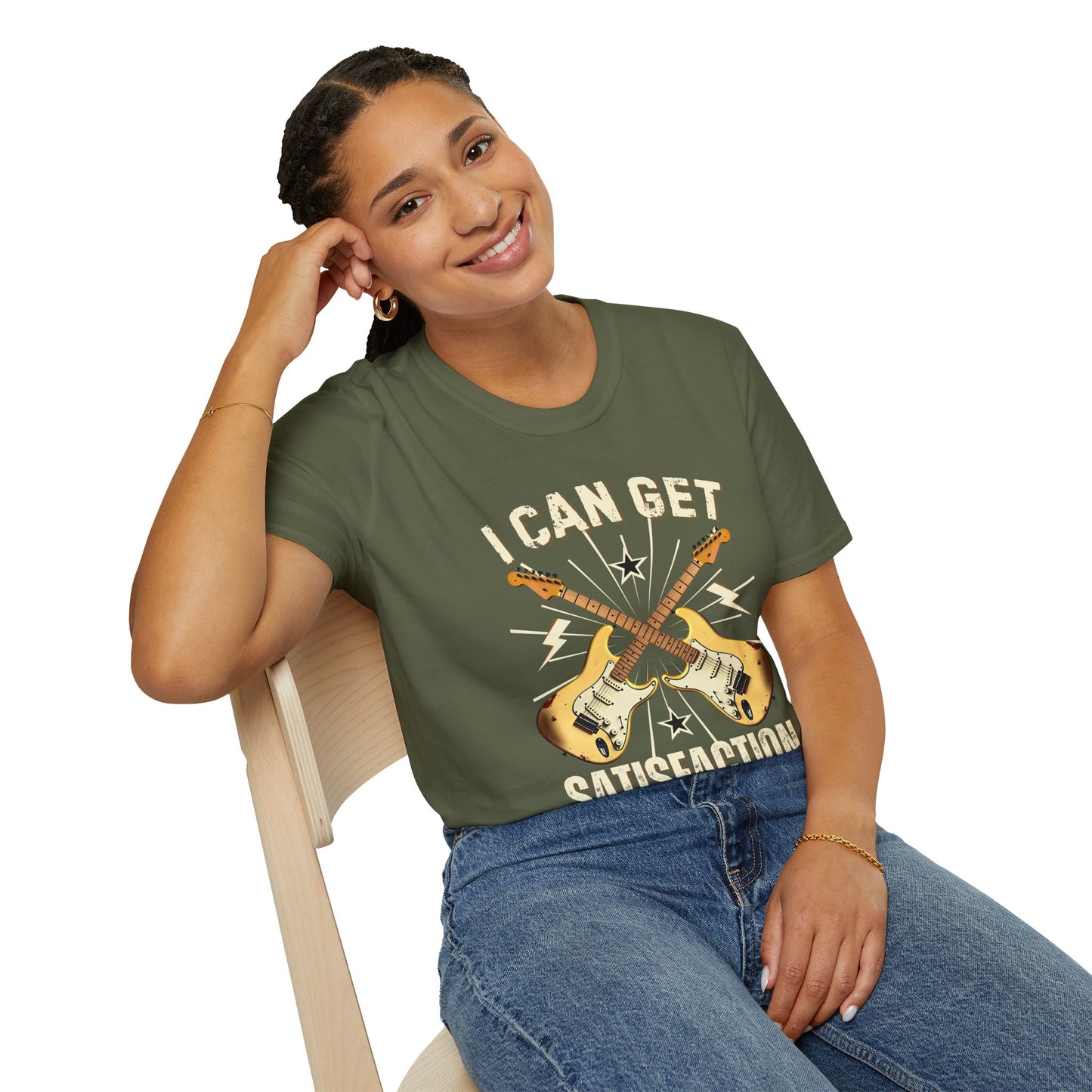 I Can Get Satisfaction T-Shirt — Stratocaster Guitar Rock Tee