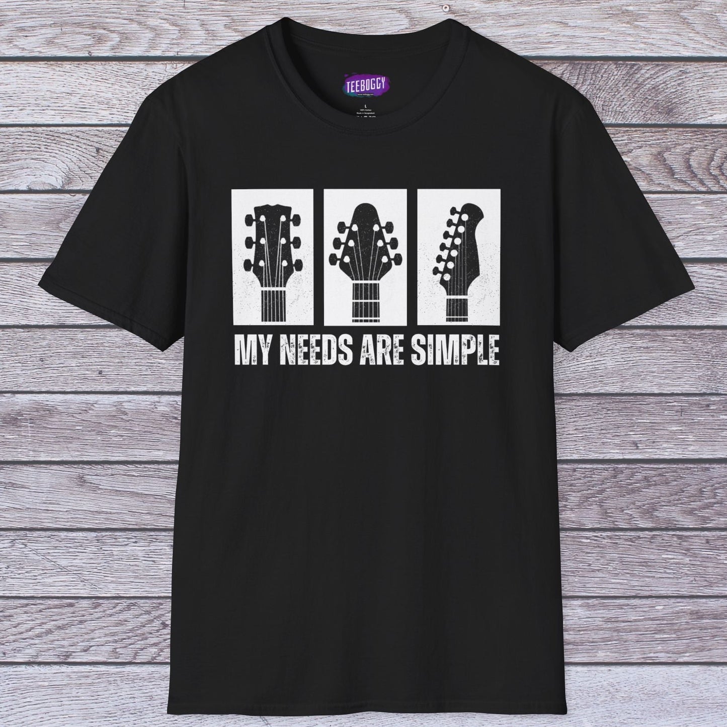 Guitar Headstocks T-Shirt - My Needs Are Simple