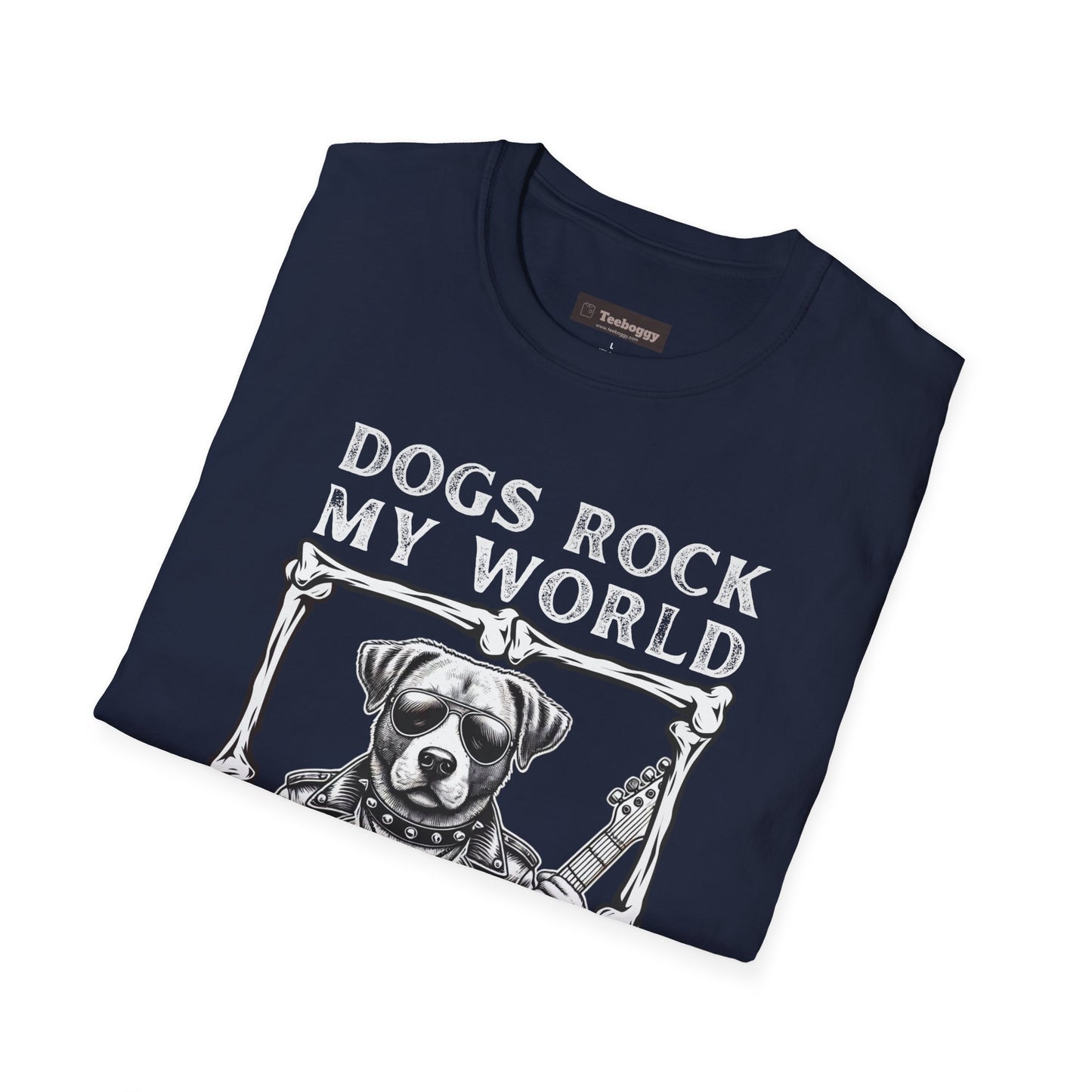 Dogs Rock My World, T-Shirt — Rock & Roll Dog Graphic Tee