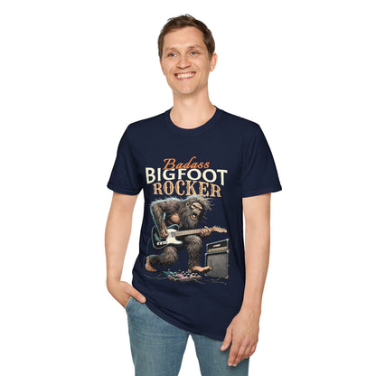 Sasquatch Rocker T-Shirt - Badass Bigfoot Guitar Tee