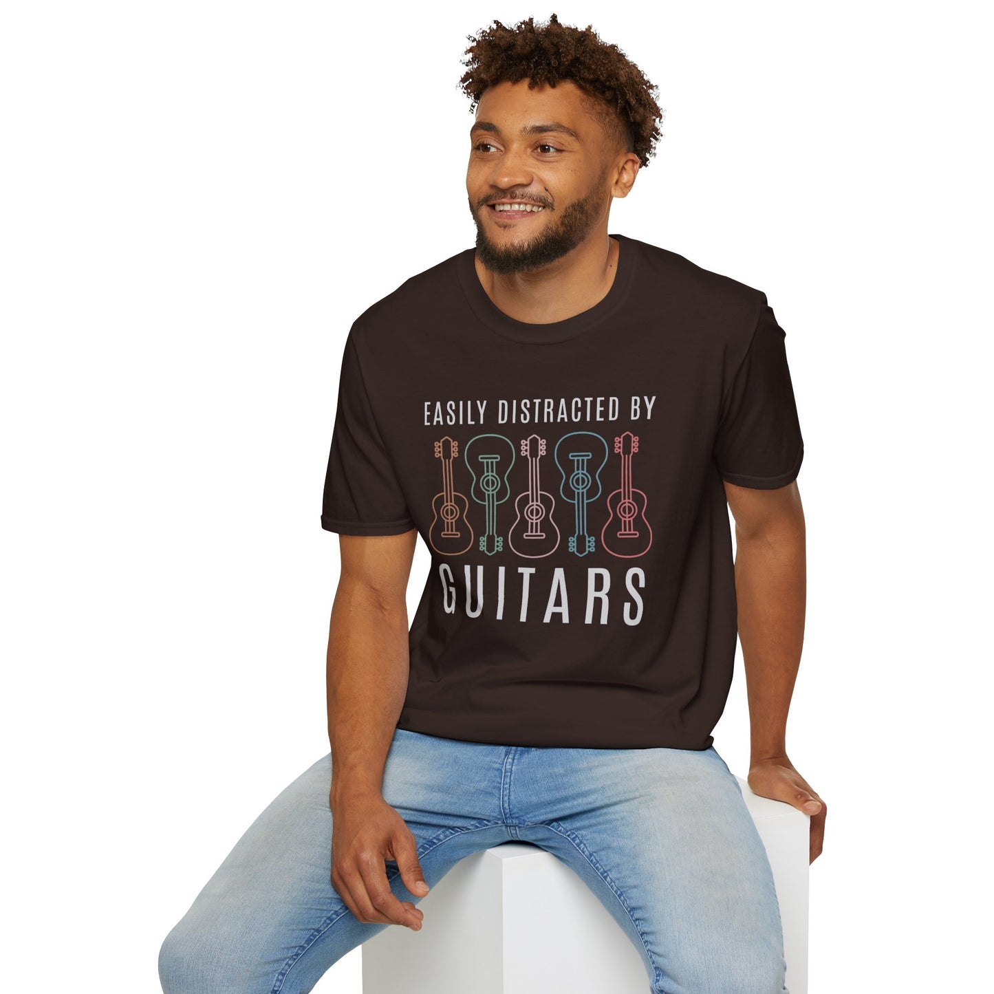 Easily Distracted By Guitars T-Shirt — Guitar Design for Guitar Lovers