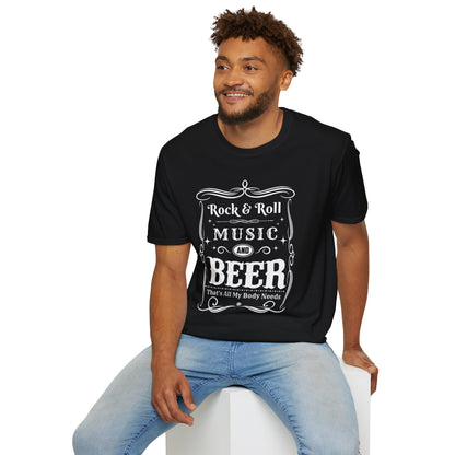 Rock & Roll Music Beer Softstyle T-Shirt