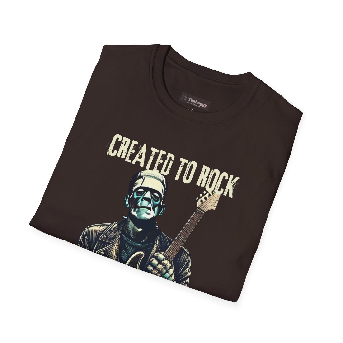 Crafted To Rock, With Bolt-on Neck, Frankenstein With Guitar, T-Shirt.