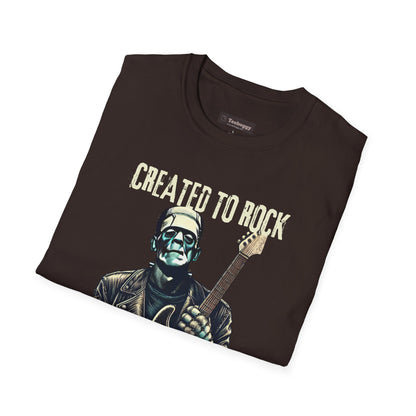 Crafted To Rock, With Bolt-on Neck, Frankenstein With Guitar, T-Shirt.