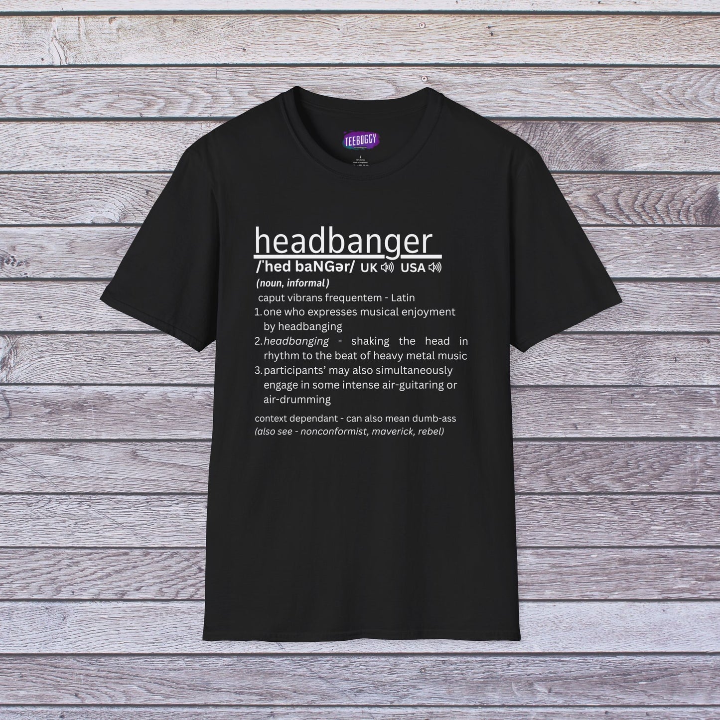 Headbanger T-Shirt - Dictionary Definition Fun Tee