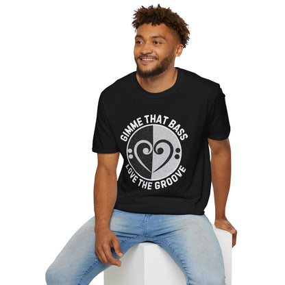 Bass Clef Heart Unisex T-Shirt - Feel the Bass, Love the Groove