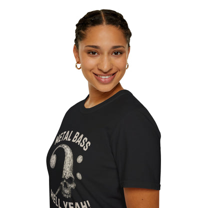 Metal Bass Skull T-Shirt — "Metal Bass, Hell Yeah!"
